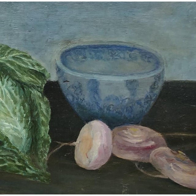 1950s Luigi Venturi, Nature morte au navets et choux, 1958, Oil on Wood, Framed For Sale - Image 5 of 11