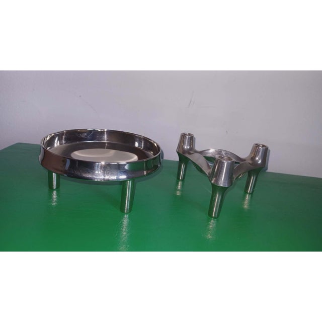 Modular Candleholder and Schale by Ceasar Stoffi & Fritz Nagel for BMF, 1970s, Set of 2 For Sale - Image 11 of 11