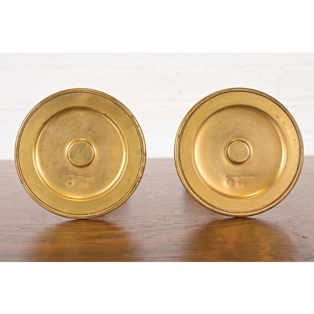 Louis Comfort Tiffany Furnaces Favrile Bronze and Enamel Candlesticks, Pair For Sale - Image 9 of 12