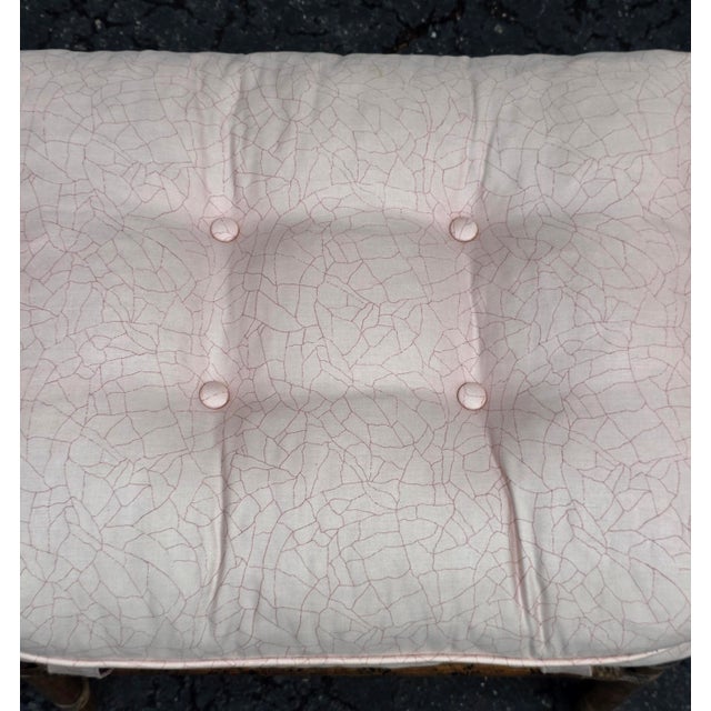 Pair of Mid-Century Hollywood Regency Faux Bamboo Benches With Tufted Cushions For Sale In Washington DC - Image 6 of 10