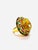 Late 20th Century Bochic “Orient” Vintage Diamond, Lemon Quartz & Pink Tourmaline Ring Set 18 K Gold For Sale - Image 5 of 9