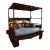 Ornate Hand Carved Chinese Canopy Wedding Bed With Mirrored Sideboard For Sale