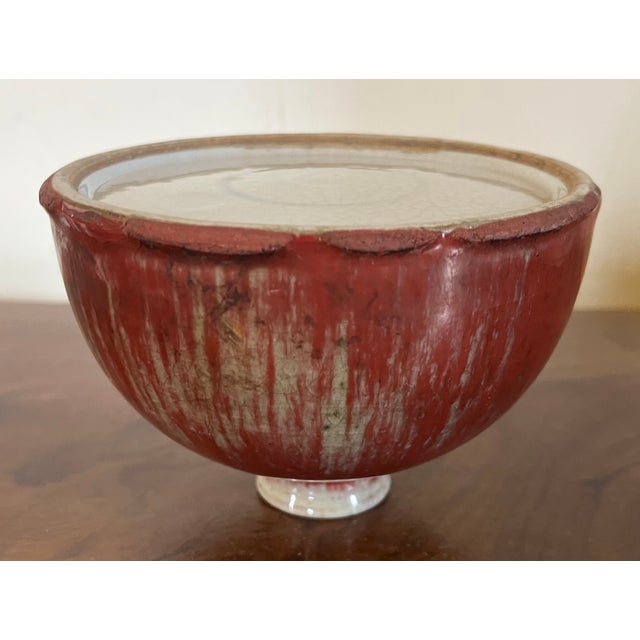 Antique Late Qing 19th Century Chinese Sang De Boeuf Oxblood Flambe Glaze Scholar's Desk Water Pot or Taibai Jar For Sale - Image 16 of 18