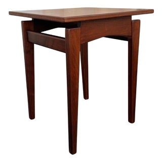 1950s Mid-Century Modern Floating Top Walnut Side Table by Jens Risom For Sale