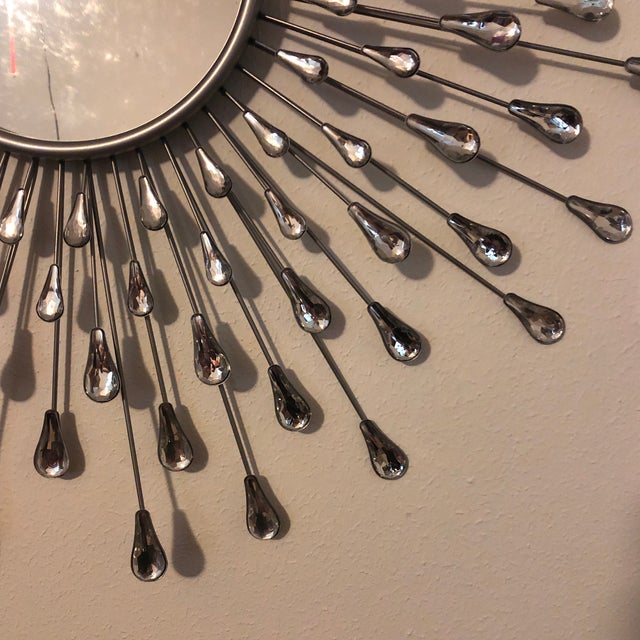 Glass 1980s Large Mirrored Starburst Mirror For Sale - Image 7 of 12