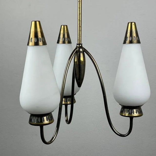 1960s Vintage Brass Chandelier Italy 1960s For Sale - Image 5 of 13