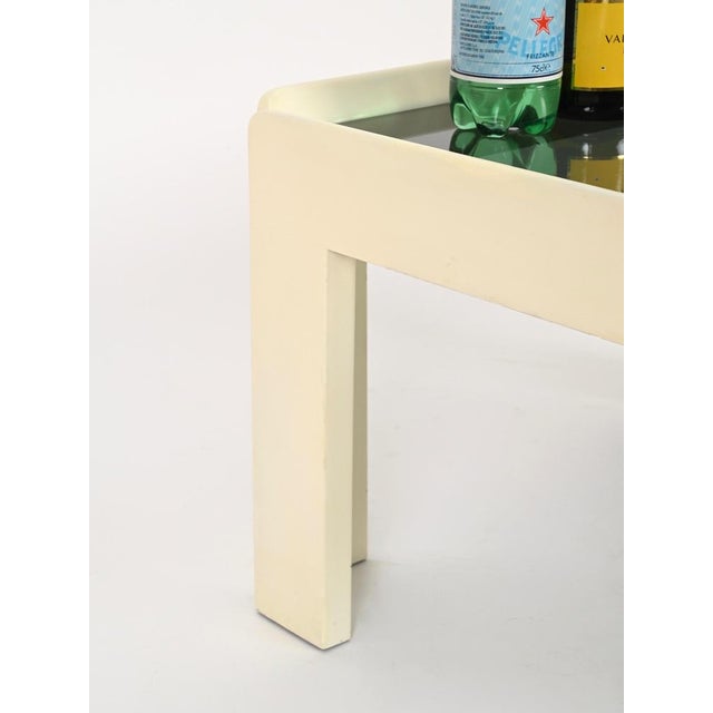 Glass White Square Coffee Table with Smoked Glass by Carlo Scarpa for Afra & Tobia Scarpa, Italy, 1960s For Sale - Image 7 of 12