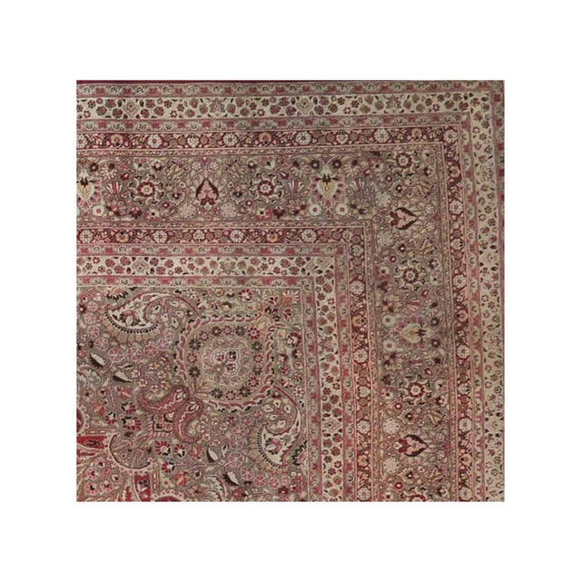 1920s Antique Persian Mashad Area Rug 13x20 For Sale - Image 5 of 6