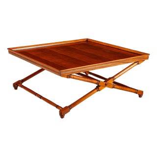 Traditional Italian Square Coffee Table With Raised Gallery Edge For Sale