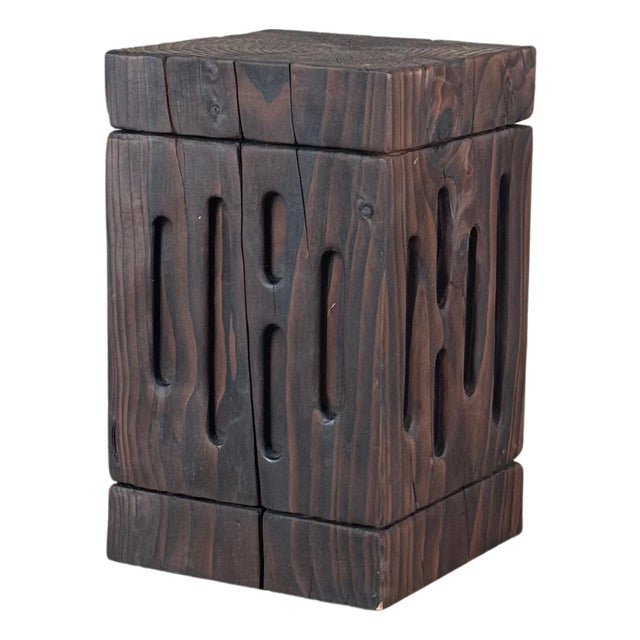 Yakisugi Charred Cedar Side Table or Stool For Sale