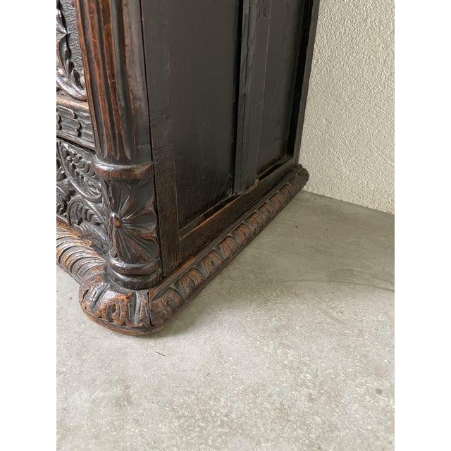 Antique Carved Blackened Pine Chest of Drawers For Sale - Image 11 of 18