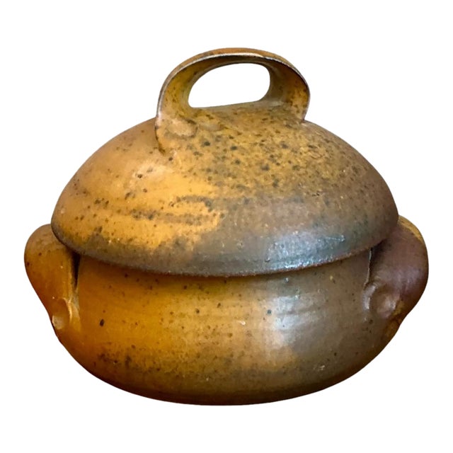 Vintage Studio Pottery Lidded Bowl For Sale