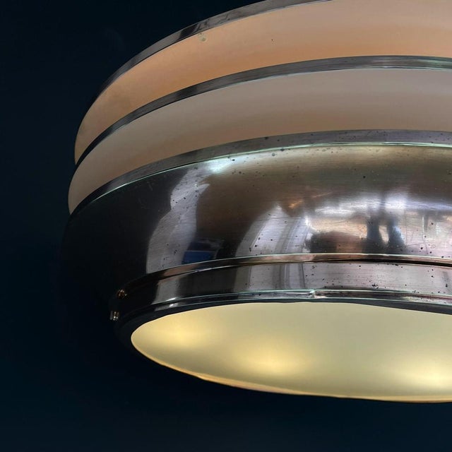 Copper Art Deco Chandelier Hanging Lamp in Copper by Georges Halais for Eloctra, 1930s For Sale - Image 8 of 11