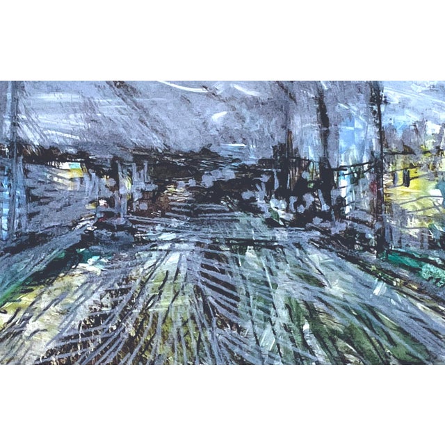 1990s Abstract Expressionist Rue De Paris Oil on Paper - Transfer Monotype by Heather Speck For Sale - Image 5 of 8