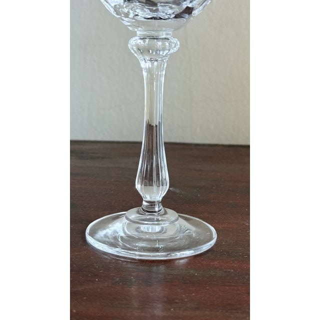 Vintage 1980s Mikasa Chateau Crystal Pattern Goblets - Set of 9 For Sale - Image 9 of 13