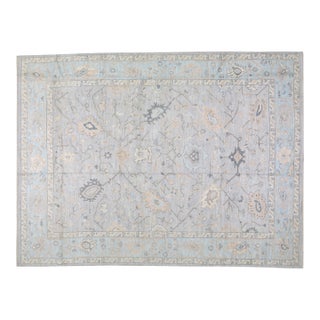 Oushak Hand Knotted Wool Rug, 8'10"x11'9" For Sale