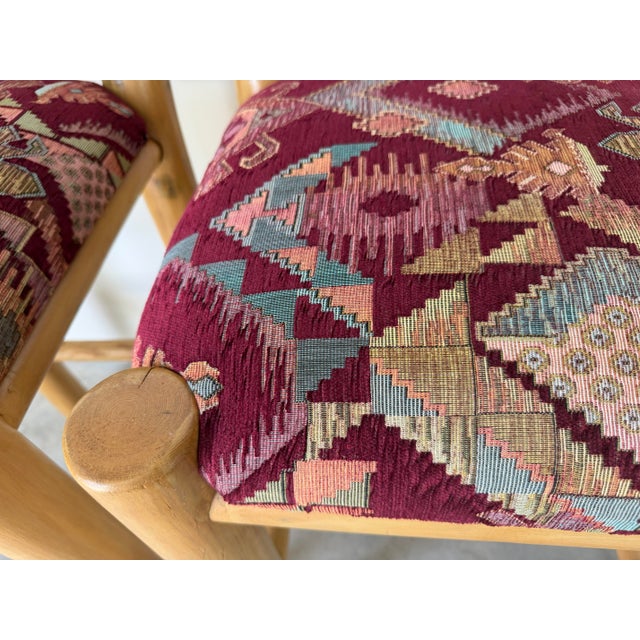 Vintage Rustic Southwestern Log Bar Stools With Metal Eagle Backrests – Set of 3 For Sale - Image 9 of 12