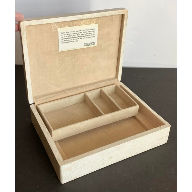 Cream Late 20th Century Tessellated Stone Box For Sale - Image 8 of 11