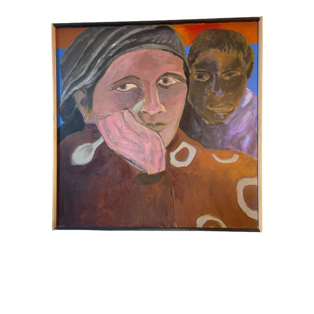 Contemporary Abstract Figurative Oil Painting by Renee Harwin, Framed For Sale