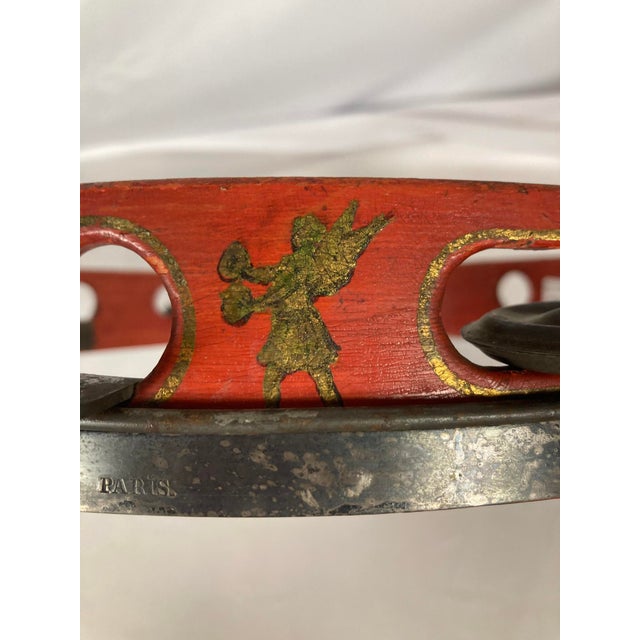 Red Millereau Paris Antique French Tambourine Tambour De Basque 12in C1879-1911 For Sale - Image 8 of 13