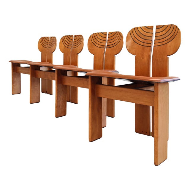 Africa ​​chairs by Tobia Scarpa for Maxalto, 1979, Set of 4 For Sale