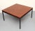 Simple 60s coffee table, square basic shape. Underframe UAS black painted metal. With smaller age-related signs of wear.