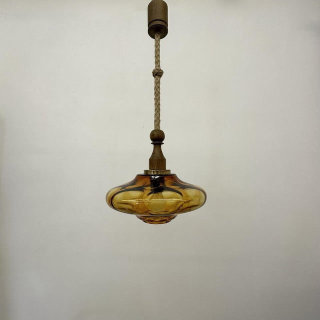 Mid-Century Glass Pendant Lamp, 1970s For Sale - Image 14 of 18