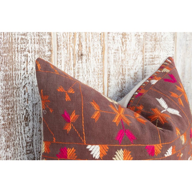 Esha Antique Indian Folk Lumbar Pillow For Sale In Los Angeles - Image 6 of 10