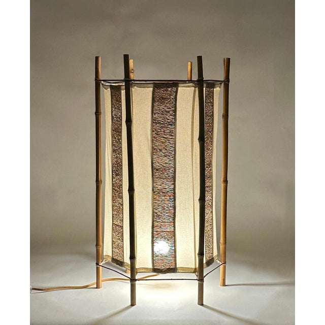 1960s Italian Bamboo and Rattan Floor Lamp in the style of Louis Sognot, 1960s For Sale - Image 5 of 15
