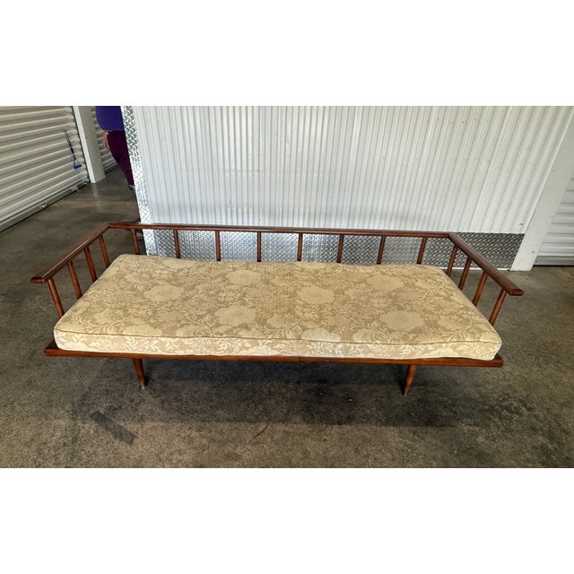 Mid Century Modern Modernage Spindle Back Sofa sold as found in vintage condition showing normal signs of use without...