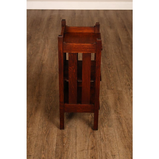 Stickley Brothers Antique Mission Oak Magazine Stand Bookcase For Sale - Image 13 of 18