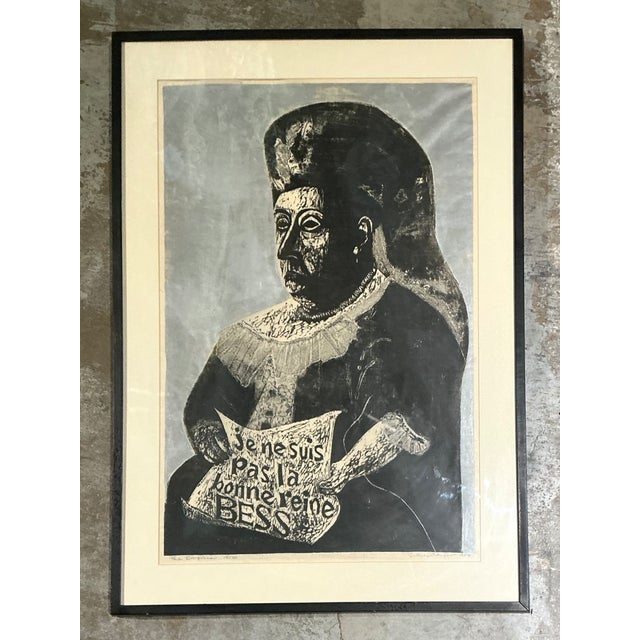 Vintage Queen Victoria Abstract the Empress” Figurative Woodcut Print For Sale - Image 10 of 12
