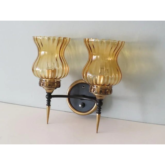 Goldenrod Mid-Century Italian Wall Lamp, 1950s For Sale - Image 8 of 13