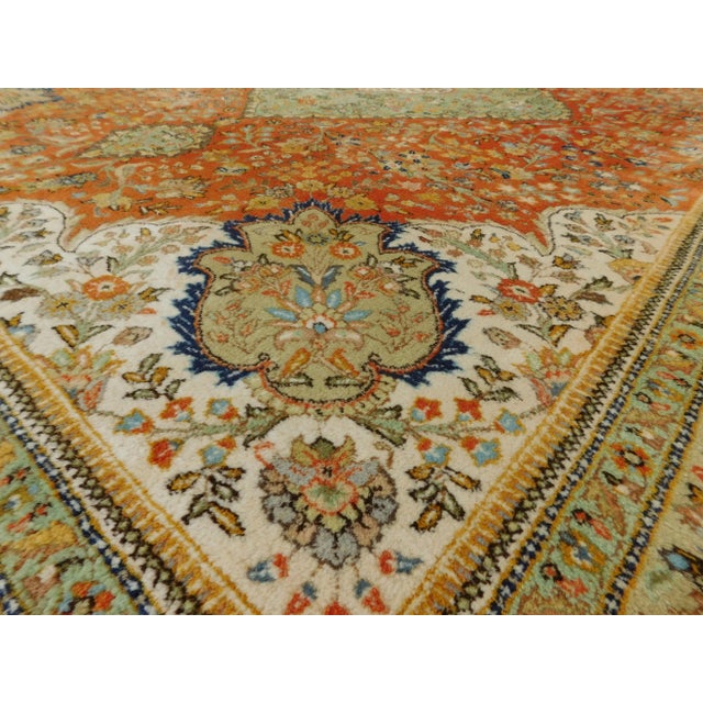 1970s Vintage Hand Knotted Persian Tabriz Rug 9'x 11'7" For Sale - Image 4 of 13