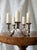 An antique silver plated circular waveform candleholder by silversmith Charles Wright (active circa 1775-1786). A...