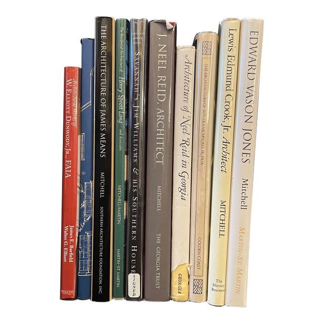 Set of Ten Georgia Classicist Architecture Books - Instant Library For Sale
