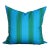 22" Riviera Stripe Pillow Cover in Kelly Green and Cerulean Blue For Sale