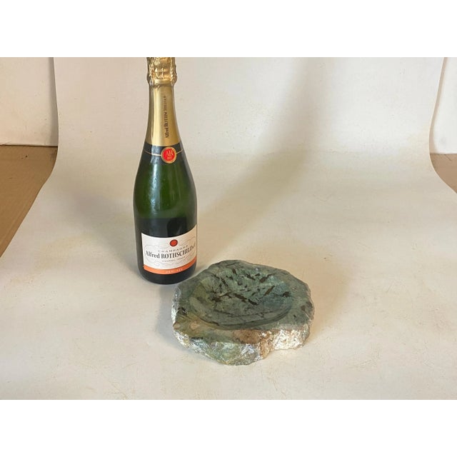 Hollywood Regency Italian Vide Poche Ashtray in Marble Green, 1960 For Sale - Image 3 of 11