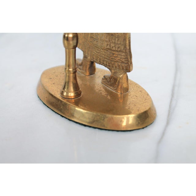 Brass Vintage Brass Santa Claus Christmas Taper Candle Holder For Sale - Image 8 of 8