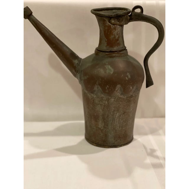 Turkish Antique Turkish Copper Watering Can Vessel Ewer For Sale - Image 3 of 5