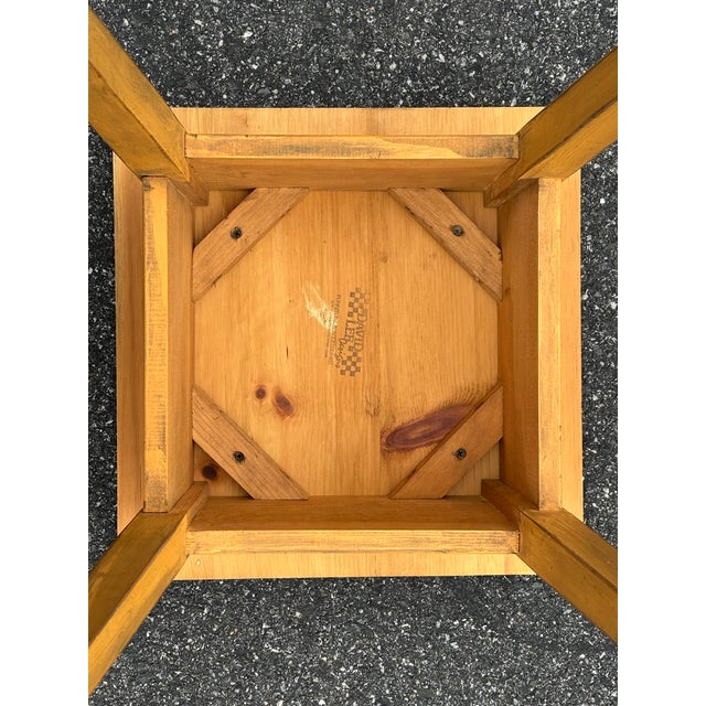 Mustard 20th C. Shaker Crafted Mustard Yellow Accessory Table - Artisan and Heavily Detailed For Sale - Image 8 of 9