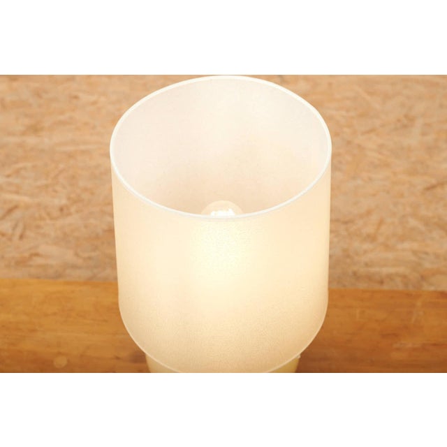 Table Lamp with Sepia-Yellow Glass Base and Shade, 1940s For Sale - Image 6 of 12