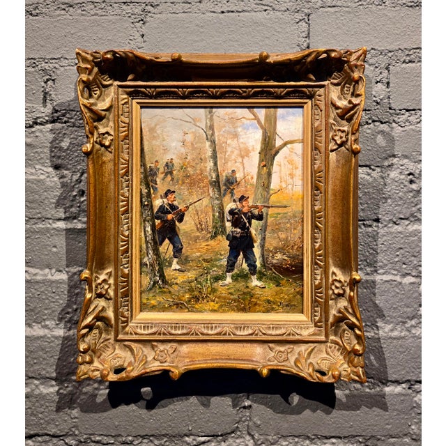 Realism Paul Émile Léon Perboyre- 19th Century French Military Scene Oil Painting For Sale - Image 3 of 11
