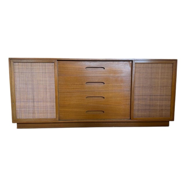 Mid-Century Modern Harvey Probber Mahogany and Cane Credenza For Sale