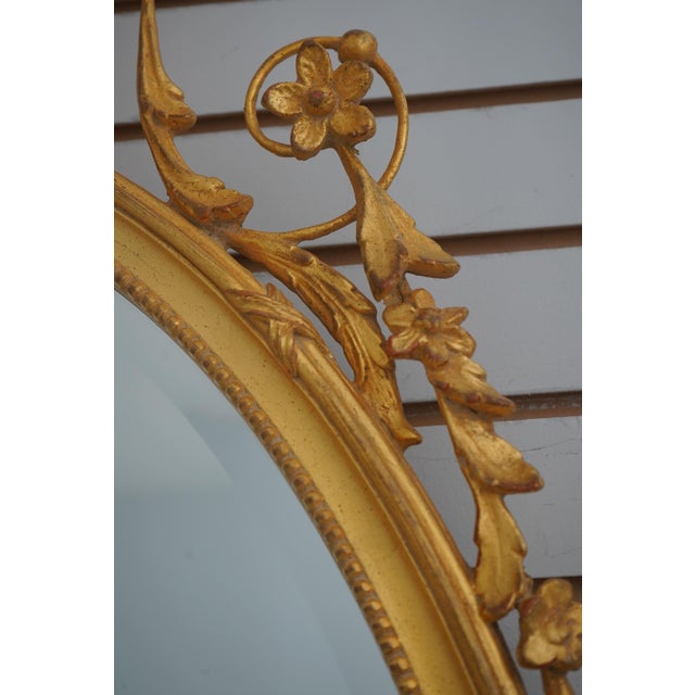 Glass Carvers Guild Crowned Oval Gold Gilt Mirror For Sale - Image 7 of 13