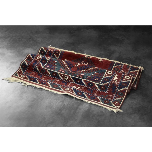 Vintage Red Hand-Woven Oriental Afghan Rug, 1970s For Sale - Image 3 of 15