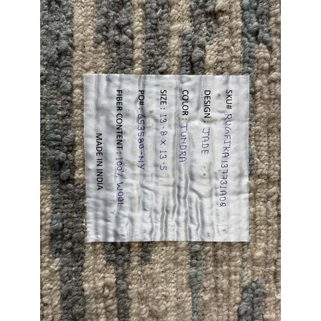 13ft 8in × 13ft 5in Ashley Stark Home Jade Area Rug, Tundra For Sale - Image 12 of 12