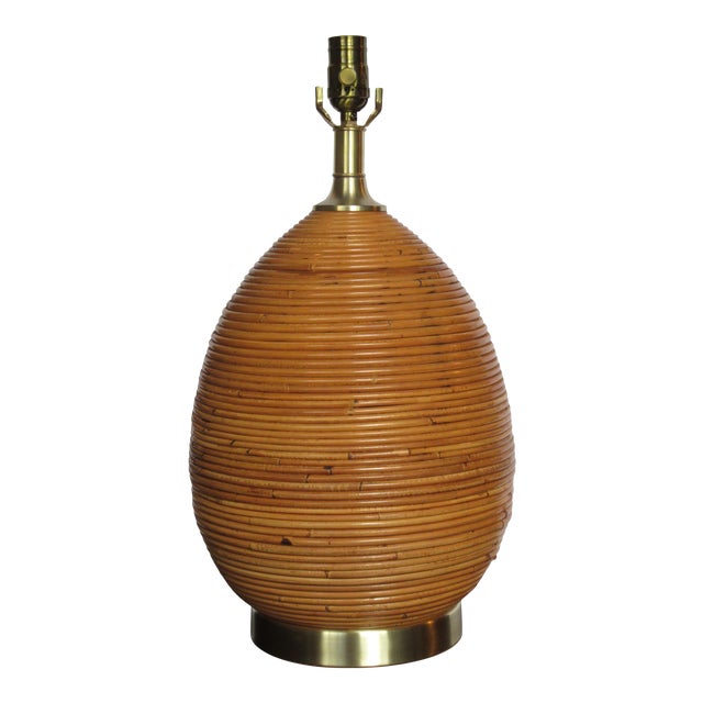 1960s Rattan Beehive Table Lamp Chairish