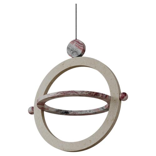 Pink Marble Stone Ring-Shaped Gaïa Lamp by Esther Knopfler For Sale - Image 15 of 15