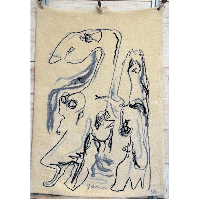 Large Scandinavian Abstract Wool Tapestry, by Asger Jorn (CoBrA) circa 1955 For Sale - Image 10 of 10